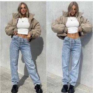 Princess Polly Holly Asymmetric Straight Leg Jean Denim Light